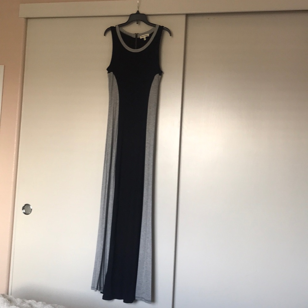 Black and gray maxi dress